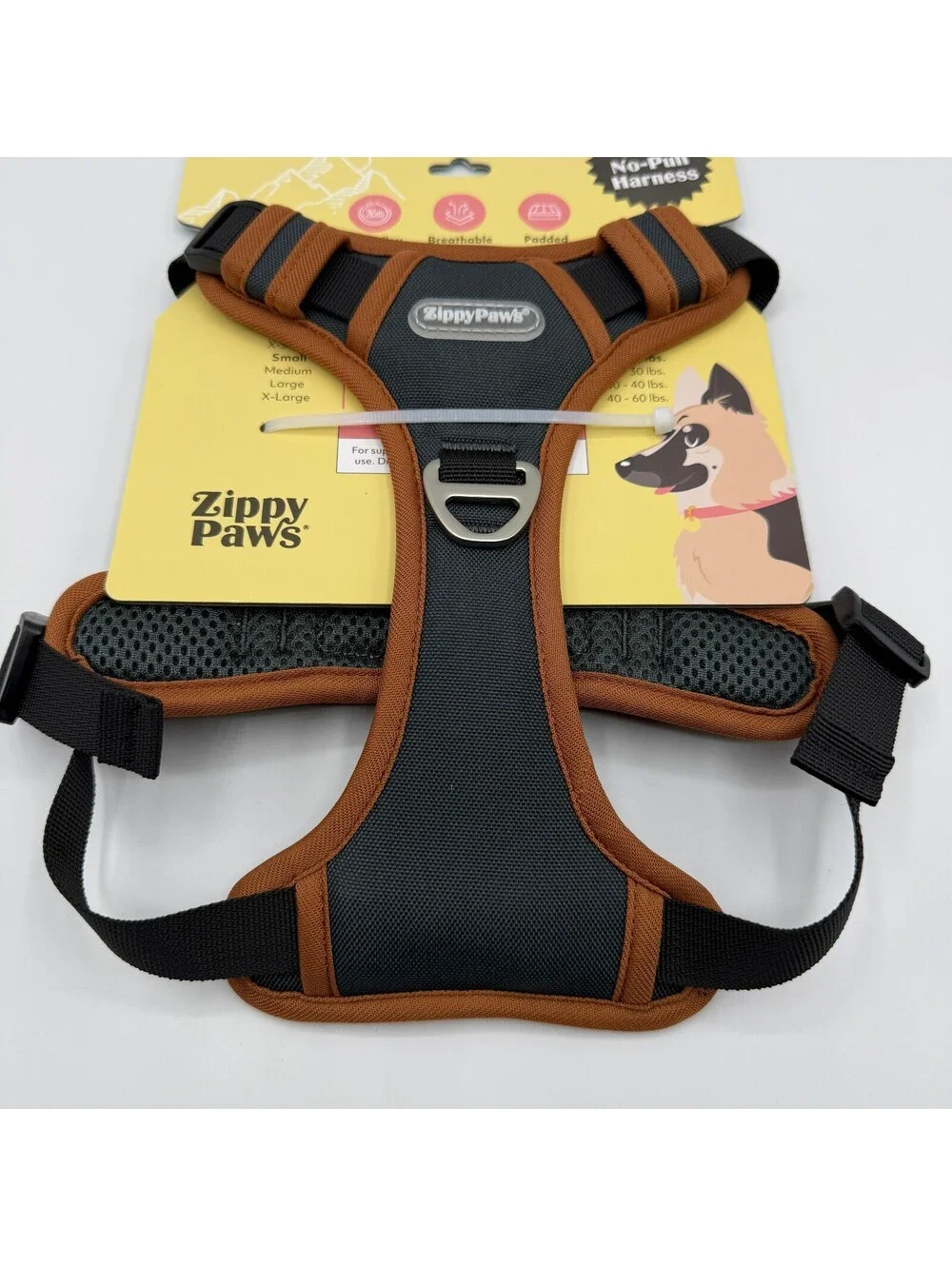 ZippyPaws No Pull Dog Harness Small Black Brown 10 to 20 lbs ZPC-C0007 Zippy Paw